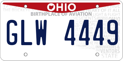 OH license plate GLW4449