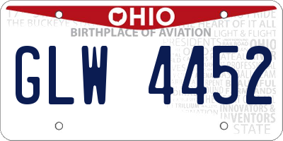 OH license plate GLW4452