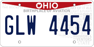 OH license plate GLW4454