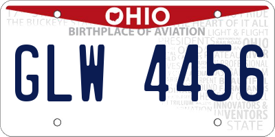 OH license plate GLW4456