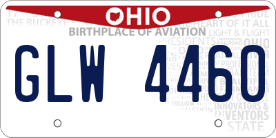 OH license plate GLW4460