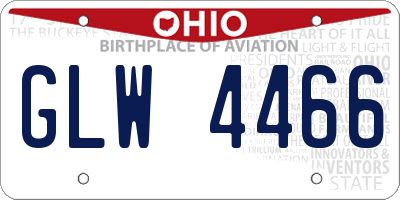OH license plate GLW4466