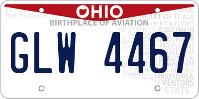 OH license plate GLW4467