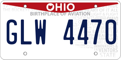 OH license plate GLW4470