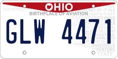OH license plate GLW4471