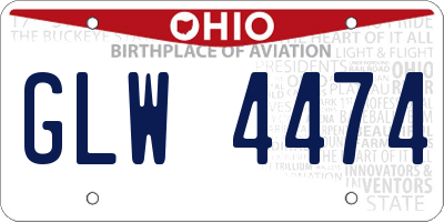 OH license plate GLW4474