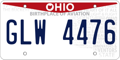 OH license plate GLW4476
