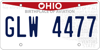 OH license plate GLW4477