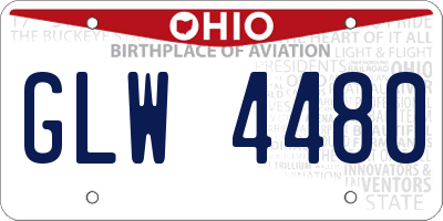 OH license plate GLW4480