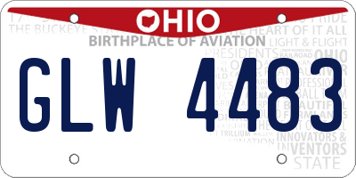 OH license plate GLW4483