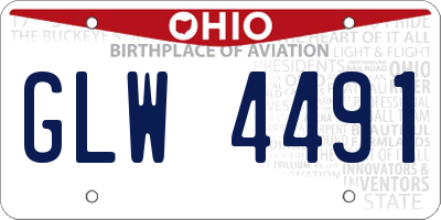 OH license plate GLW4491
