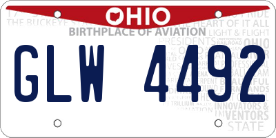 OH license plate GLW4492