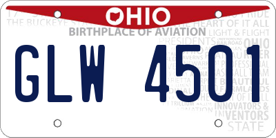 OH license plate GLW4501