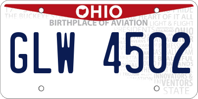 OH license plate GLW4502