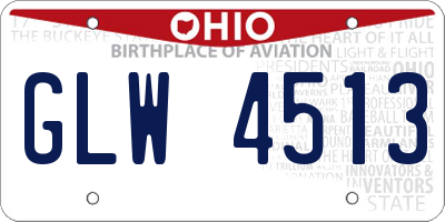 OH license plate GLW4513
