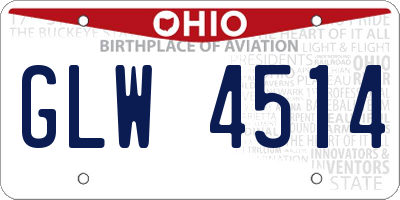 OH license plate GLW4514