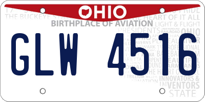OH license plate GLW4516