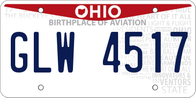 OH license plate GLW4517