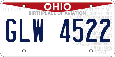 OH license plate GLW4522