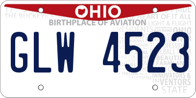 OH license plate GLW4523