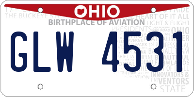 OH license plate GLW4531