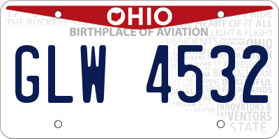 OH license plate GLW4532