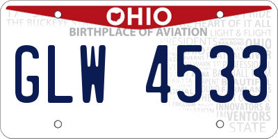 OH license plate GLW4533
