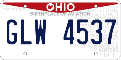 OH license plate GLW4537