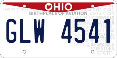 OH license plate GLW4541