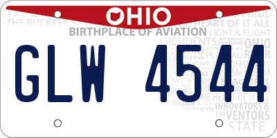 OH license plate GLW4544