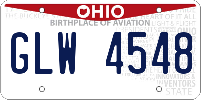 OH license plate GLW4548