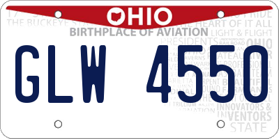 OH license plate GLW4550