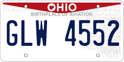 OH license plate GLW4552