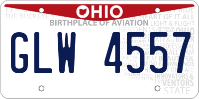OH license plate GLW4557
