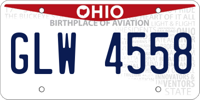 OH license plate GLW4558