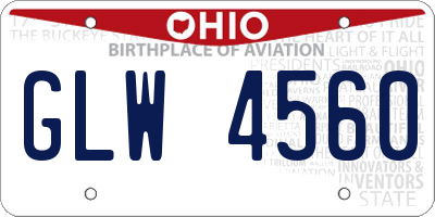 OH license plate GLW4560