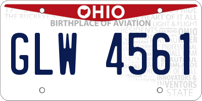 OH license plate GLW4561