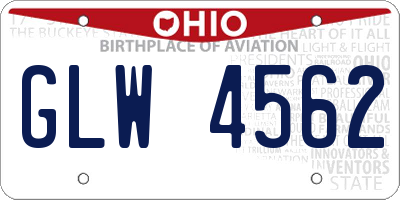 OH license plate GLW4562