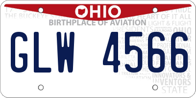 OH license plate GLW4566