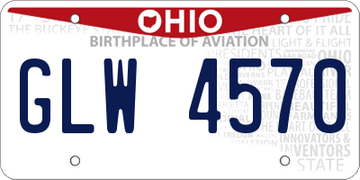 OH license plate GLW4570