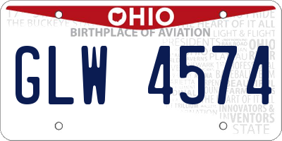 OH license plate GLW4574