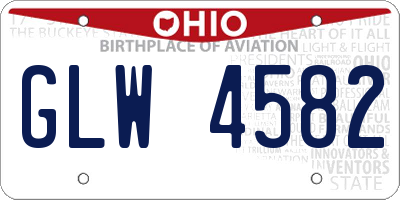 OH license plate GLW4582