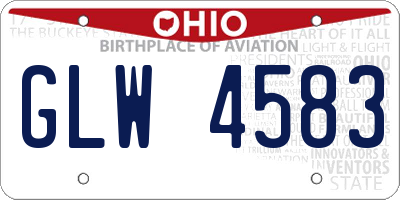 OH license plate GLW4583