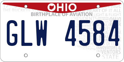OH license plate GLW4584