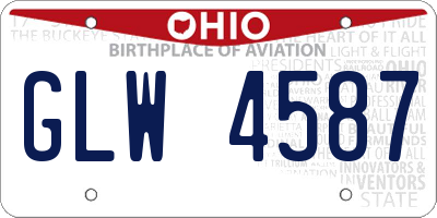 OH license plate GLW4587
