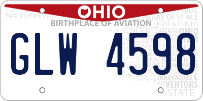 OH license plate GLW4598