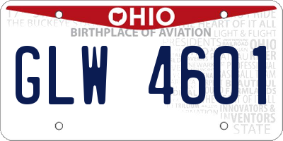 OH license plate GLW4601