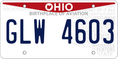 OH license plate GLW4603