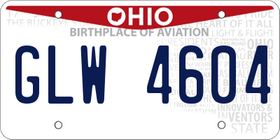 OH license plate GLW4604