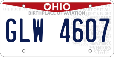 OH license plate GLW4607